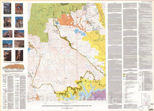 Map : Map showing geology-related scenic features in the Kaiparowits plateau area, Utah, 1983 Cartography Wall Art :