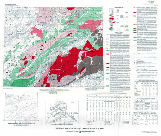 Map : Geologic map of the Melozitna quadrangle, Alaska, 1978 Cartography Wall Art :
