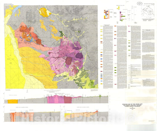 Map : Geologic map of the Silver Cliff and Rosita volcanic centers, Custer County, Colorado, 1978 Cartography Wall Art :