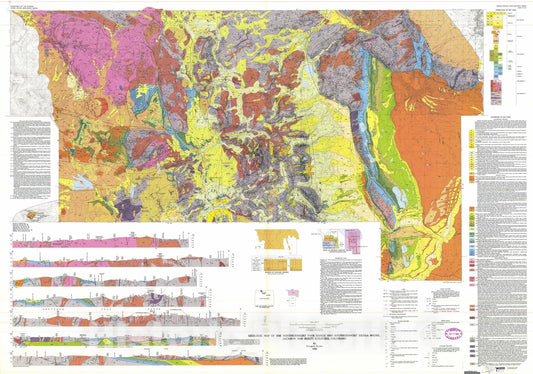 Map : Geologic map of the northernmost Park Range and southernmost Sierra Madre, Jackson and Routt Counties, Colorado, 1980 Cartography Wall Art :