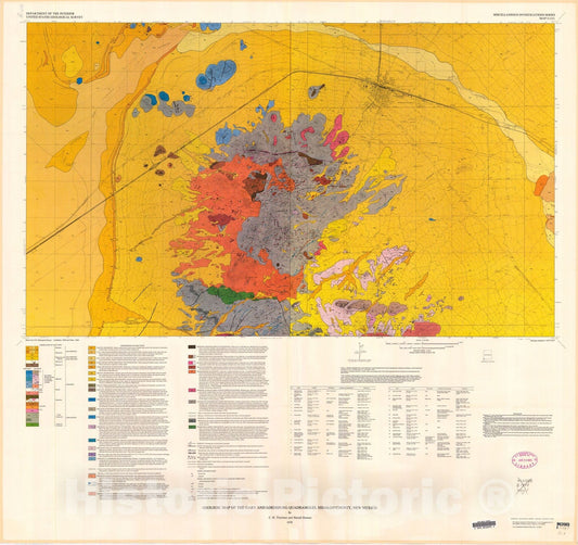Map : Geologic map of the Gary and Lordsburg quadrangles, Hidalgo County, New Mexico, 1978 Cartography Wall Art :