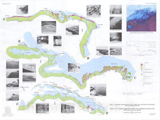 Map : Map showing Beaufort Sea coastal erosion, sediment flux, shoreline evolution, and the erosional shelf profile, 1988 Cartography Wall Art :