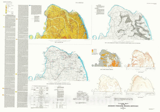 Map : Geologic maps of the Jackson Purchase region, Kentucky, 1980 Cartography Wall Art :
