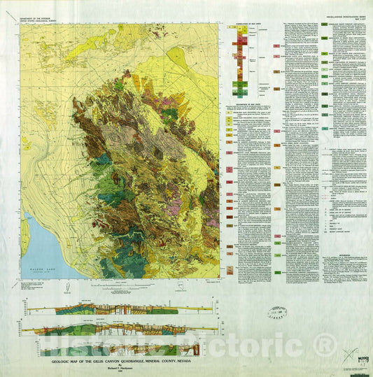 Map : Geology of the Gillis Canyon quadrangle, Mineral County, Nevada, 1980 Cartography Wall Art :