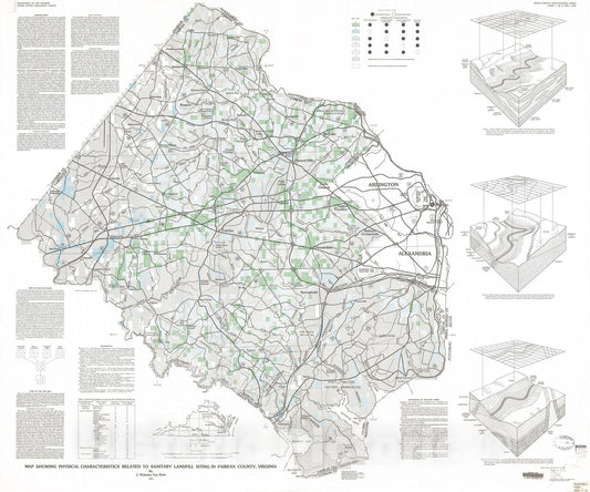 Map : Map showing physical characteristics related to sanitary landfill siting in Fairfax County, Virginia, 1982 Cartography Wall Art :