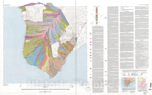 Map : Generalized geologic map of the southwest rift zone of Mauna Loa volcano, Hawaii, 1984 Cartography Wall Art :