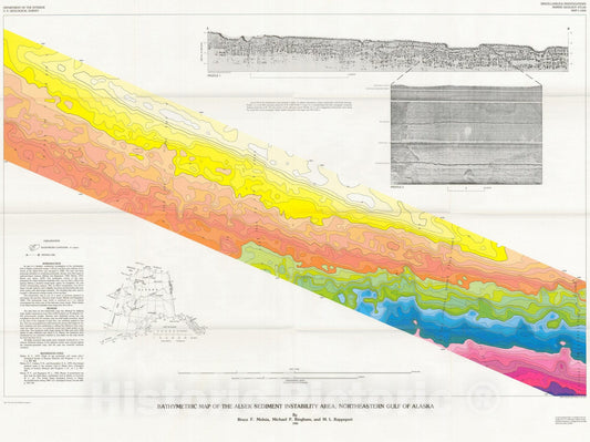 Map : Bathymetric map of the Alsek sediment instability area, northeastern Gulf of Alaska, 1985 Cartography Wall Art :