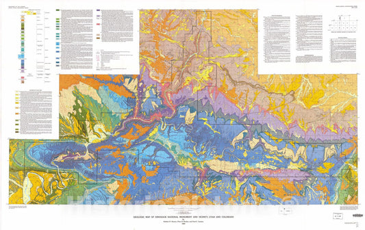 Map : Geologic map of Dinosaur National Monument and vicinity, Utah and Colorado, 1991 Cartography Wall Art :