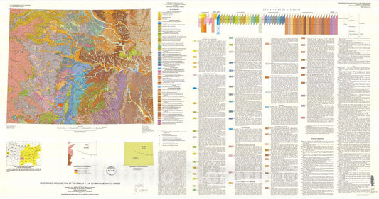 Map : Quaternary geologic map of the Dallas four degrees x six degrees quadrangle, United States, 199four Cartography Wall Art :