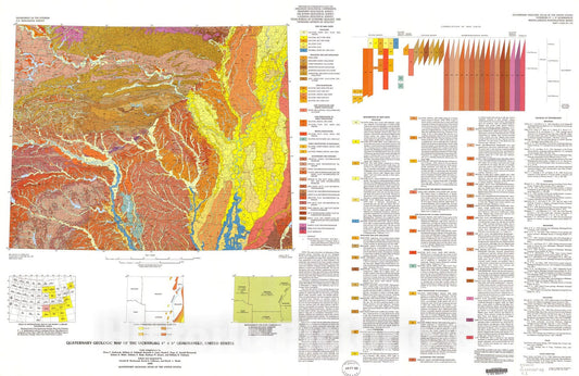 Map : Quaternary geologic map of the Vicksburg four degrees x six degrees quadrangle, United States, 1990 Cartography Wall Art :