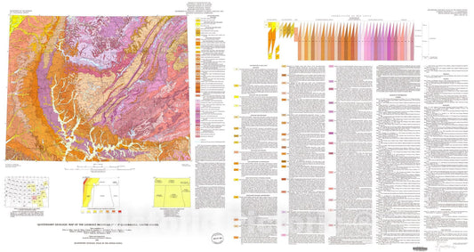 Map : Quaternary geologic map of the Lookout Mountain four degrees x six degrees quadrangle, United States, 1988 Cartography Wall Art :