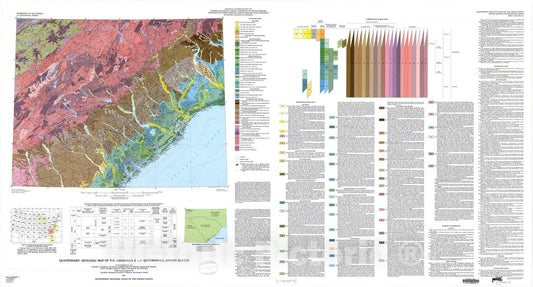 Map : Quaternary geologic map of the Savannah four degrees x six degrees quadrangle, United States, 1987 Cartography Wall Art :