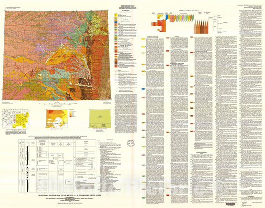 Map : Quaternary geologic map of the Wichita four degrees X six degrees quadrangle, United States, 1993 Cartography Wall Art :