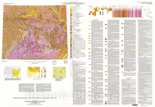 Map : Quaternary geologic map of the Ozark Plateau four degrees x six degrees quadrangle, United States, 1993 Cartography Wall Art :