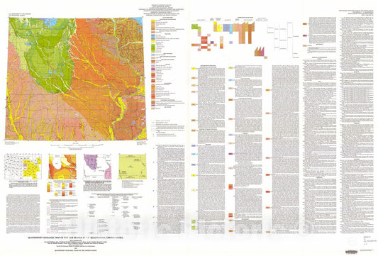 Map : Quaternary geologic map of the Des Moines four degrees x six degrees quadrangle, United States, 1991 Cartography Wall Art :