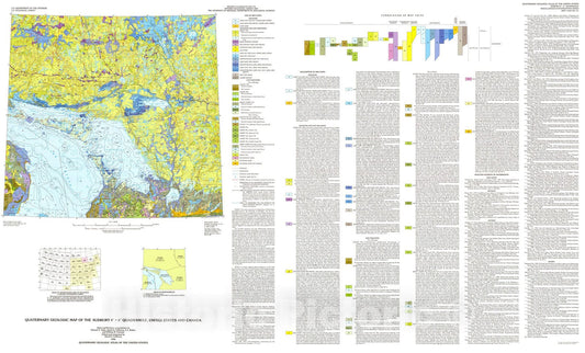 Map : Quaternary geologic map of the Sudbury four degrees x six degrees quadrangle, United States and Canada, 1993 Cartography Wall Art :