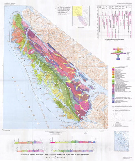 Map : Geologic map of western Chichagof and Yakobi Islands, southeastern Alaska, 1985 Cartography Wall Art :