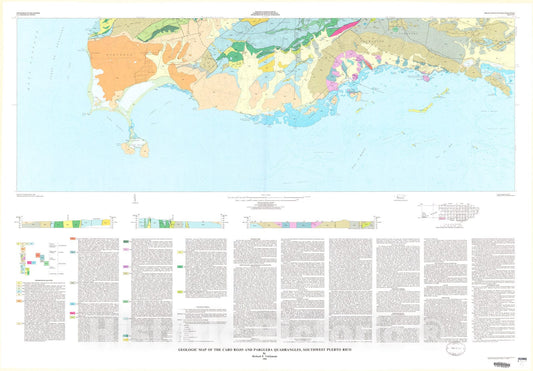 Map : Geologic map of the Cabo Rojo and Parguera quadrangles, southwest Puerto Rico, 1984 Cartography Wall Art :