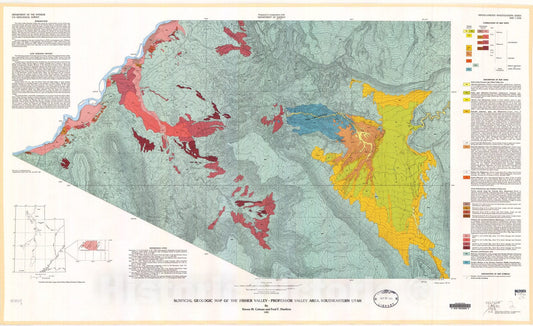 Map : Surficial geologic map of the Fisher Valley - Professor Valley area, southeastern Utah, 1985 Cartography Wall Art :