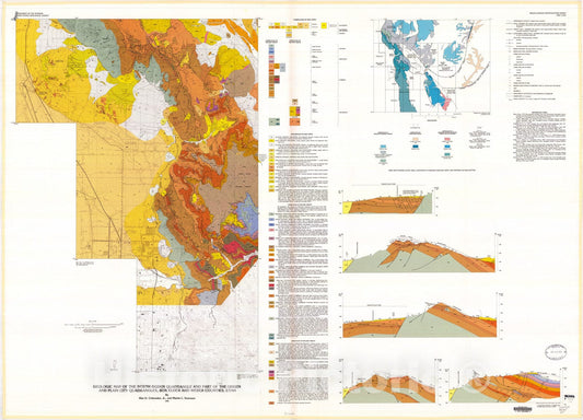 Map : Geologic map of the North Ogden quadrangle and part of the Ogden and Plain City quadrangles, Box Elder and Weber Counties, Utah, 1985 Cartography Wall Art :