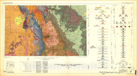 Map : Geologic map of the Trinidad quadrangle, south-central Colorado, 1969 Cartography Wall Art :