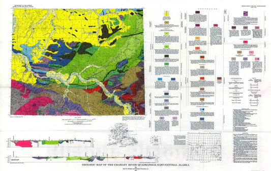 Map : Geologic map of the Charley River quadrangle, east-central Alaska, 1969 Cartography Wall Art :