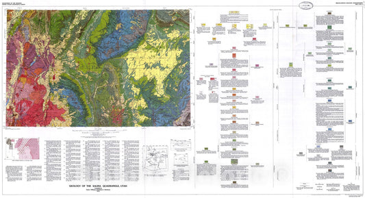 Map : Geology of the Salina quadrangle, Utah, 1971 Cartography Wall Art :