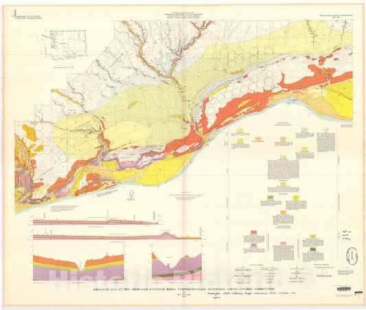 Map : Geologic map of the proposed Paterson Ridge pumped-storage reservoir, south-central Washington, 1971 Cartography Wall Art :