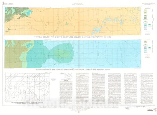 Map : Preliminary investigations of the hydrology of the Permian to Tertiary rocks of the Oklahoma panhandle, 1973 Cartography Wall Art :