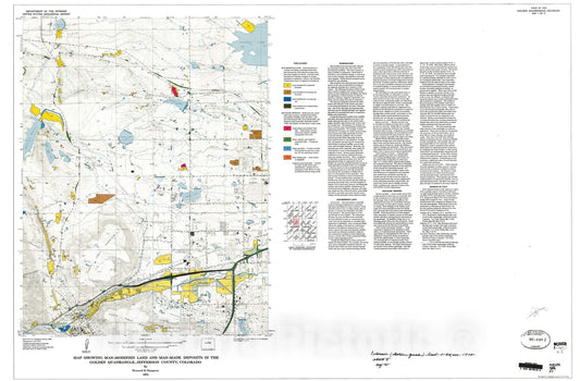 Map : Map showing man-made deposits in the Golden quadrangle, Jefferson County, Colorado, 1973 Cartography Wall Art :