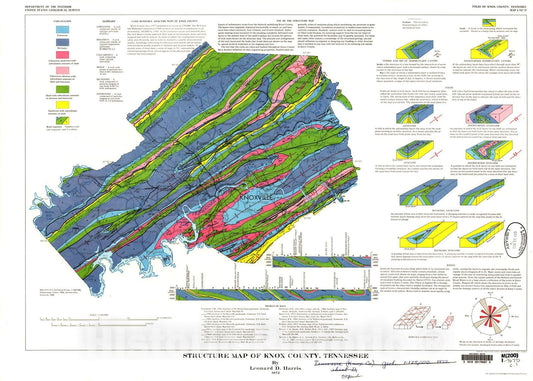 Map : Structure map of Knox County, Tennessee, 1972 Cartography Wall Art :