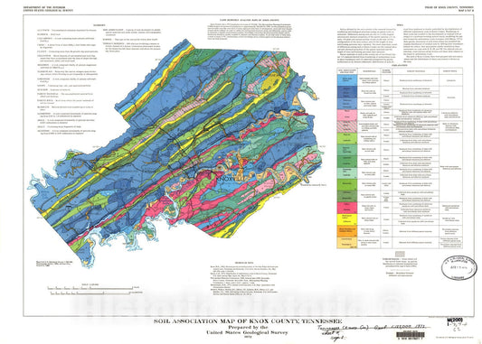 Map : Soil association map of Knox County, Tennessee, 1972 Cartography Wall Art :