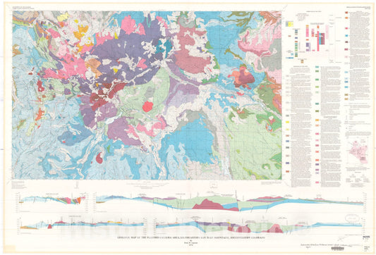 Map : Geologic map of the Platoro Caldera area, southeastern San Juan Mountains, southwestern Colorado, 1974 Cartography Wall Art :