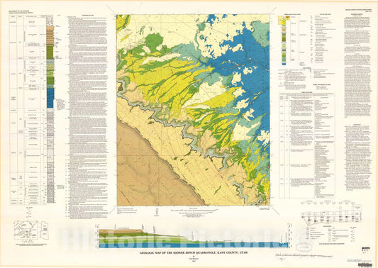 Map : Geologic map of the Sooner Bench quadrangle, Kane County, Utah, 1975 Cartography Wall Art :