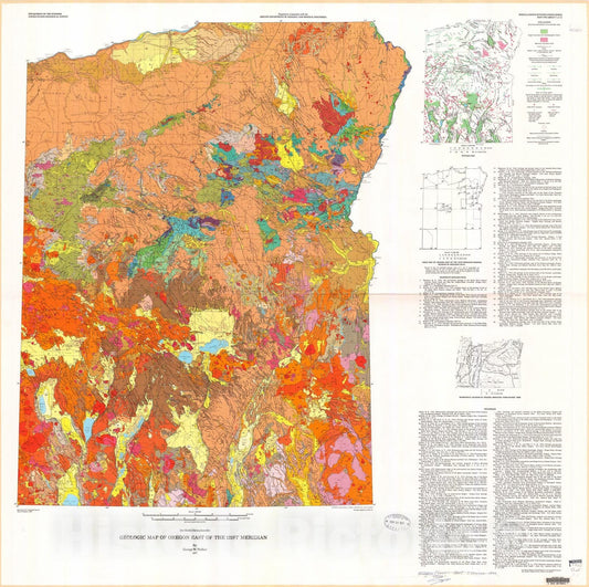 Map : Geologic map of Oregon east of the 121st meridian, 1977 Cartography Wall Art :