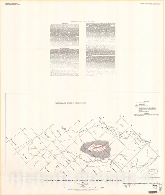 Map : Oil and gas data from the upper Paleozoic rocks in the Appalachian basin, 1974 Cartography Wall Art :
