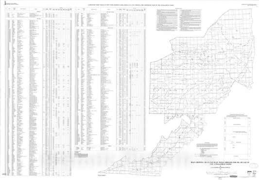 Map : Maps showing selected deep wells drilled for oil or gas in the Appalachian basin, 1975 Cartography Wall Art :