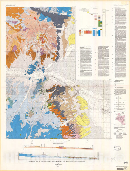 Map : Geologic map of the Del Norte area, eastern San Juan Mountains, Colorado, 1976 Cartography Wall Art :