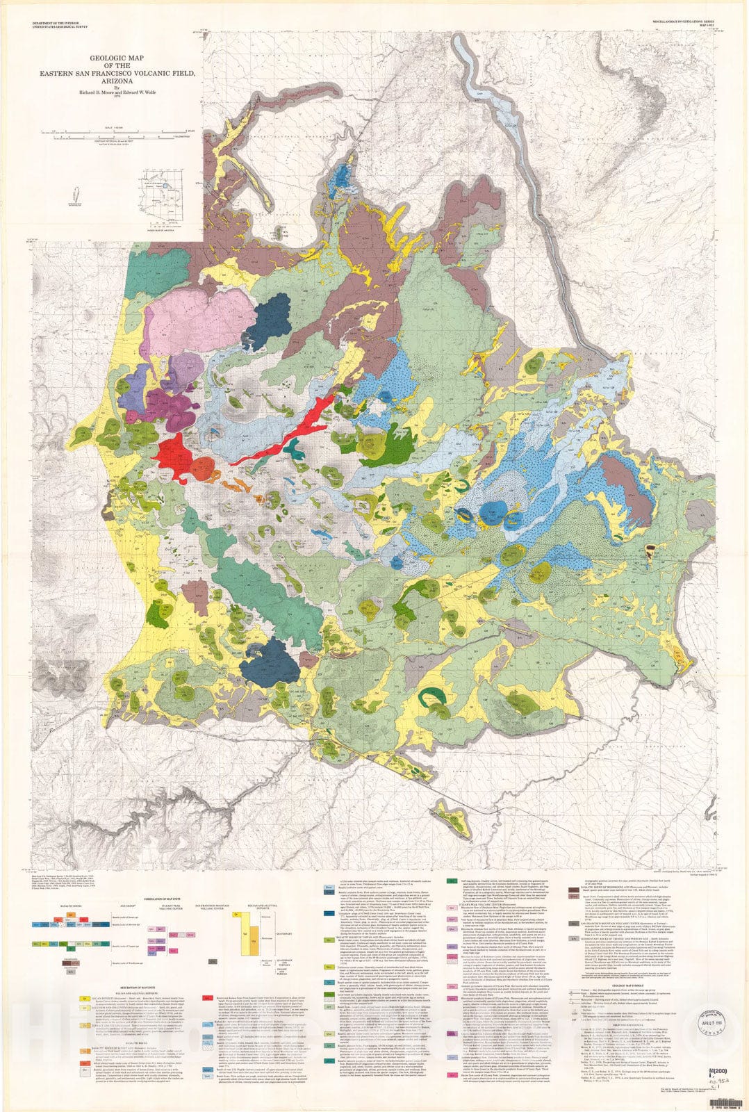 Map : Geologic map of the eastern San Francisco volcanic field, Arizona, 1976 Cartography Wall Art :