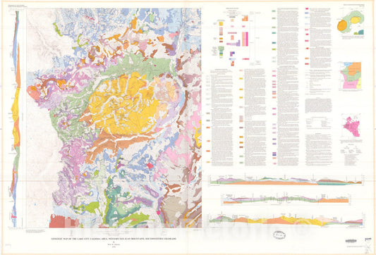 Map : Geologic map of the Lake City Caldera area, western San Juan Mountains, southwestern Colorado, 1976 Cartography Wall Art :