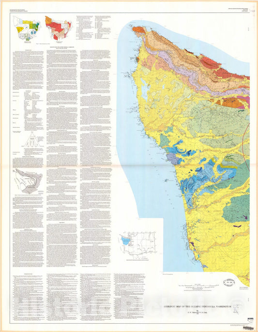 Map : Geologic map of the Olympic Peninsula, Washington, 1978 Cartography Wall Art :