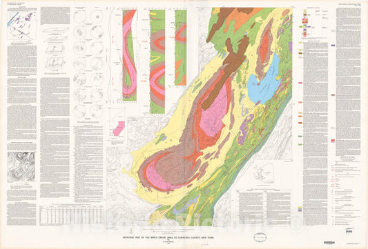 Map : Geology of the Birch Creek area, St. Lawrence County, New York, 1988 Cartography Wall Art :