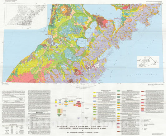 Map : Quaternary geologic map of the Ugashik, Bristol Bay, and western part of Karluk quadrangles, Alaska, 1987 Cartography Wall Art :