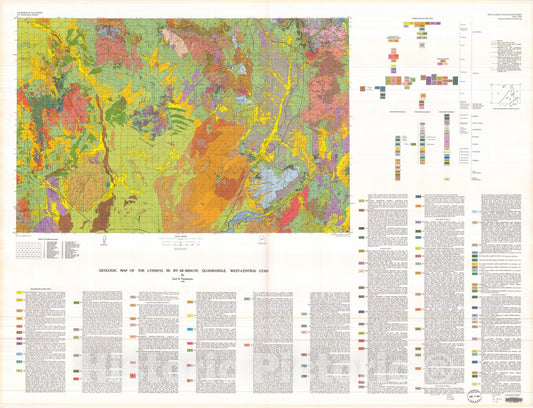 Map : Geologic map of the Lynndyl 30- by 60-minute quadrangle, west-central Utah, 1989 Cartography Wall Art :
