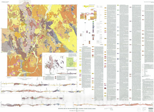 Map : Geologic map of the Bayhorse area, central Custer County, Idaho, 1991 Cartography Wall Art :