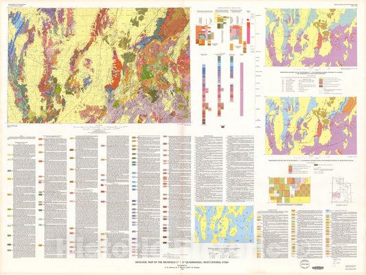 Map : Geologic map of the Richfield one degree x two degrees quadrangle, west-central Utah, one990 Cartography Wall Art :