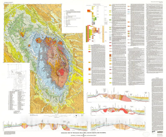Map : Geologic map of the Black Hills area, South Dakota and Wyoming, 1989 Cartography Wall Art :