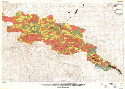 Map : Maps showing the ratio of sandstone to mudstone and the number of mudstone interbeds in the Westwater Canyon Member of the Morriso, 1989 Cartography Wall Art :