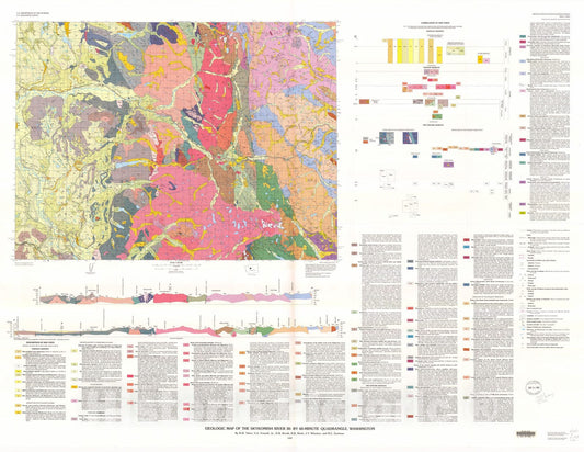 Map : Geologic map of the Skykomish River 30- by 60-minute quadrangle, Washington, 1993 Cartography Wall Art :