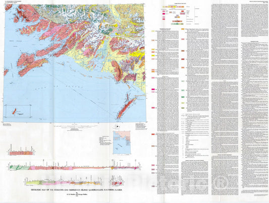 Map : Geologic map of the Cordova and Middleton Island quadrangles, southern Alaska, 1993 Cartography Wall Art :